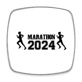 Marathon 2024 Woman - Square fridge magnet - white - Front