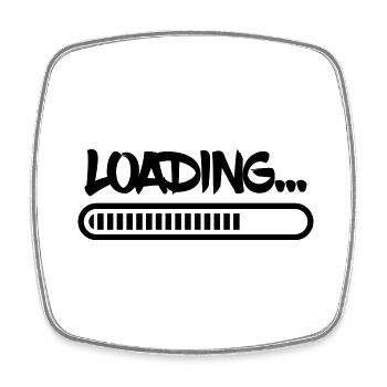 Loading - Square fridge magnet - white - Front