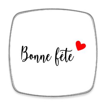 FÊTE DES MÈRES. BONNE FÊTE MAMAN. MAMAN. FÊTE - Magnet carré - blanc - Devant