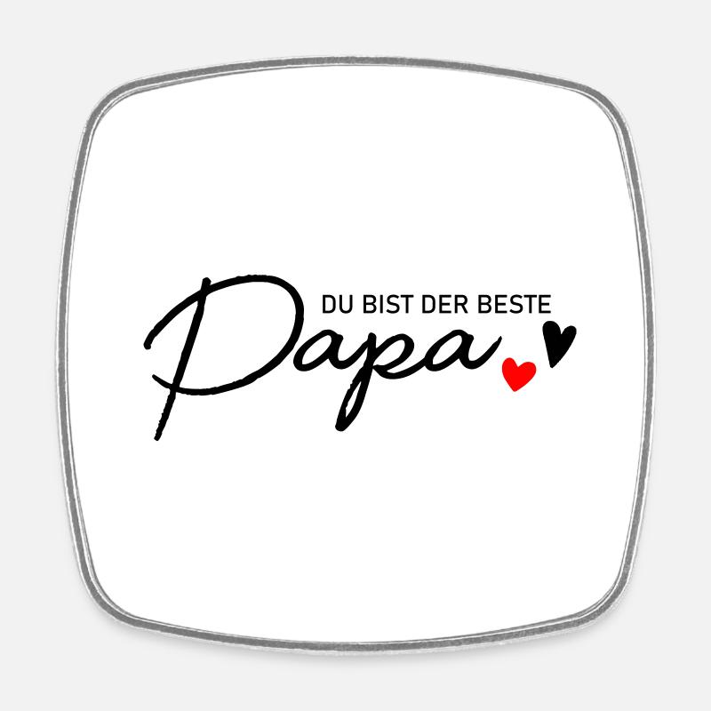 Bester Papa - Viereckiger Kühlschrankmagnet - Weiß