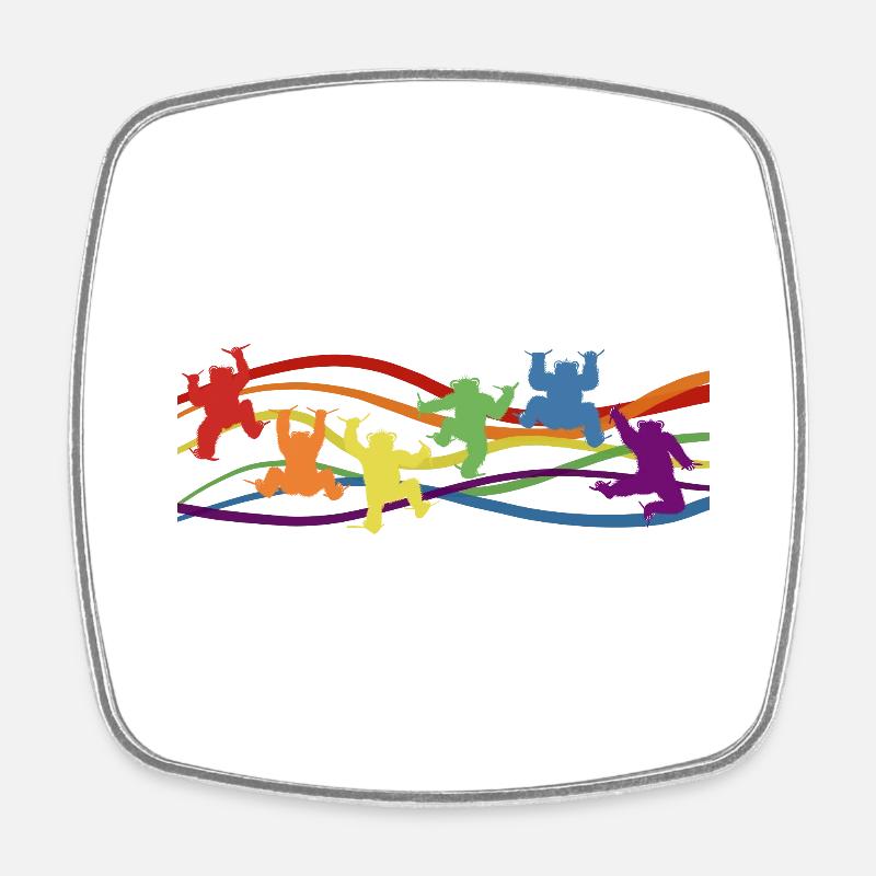 Climbing Bears in Rainbow Colors, Pride Outfit - Square fridge magnet - white