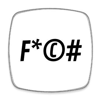 FCK lettering - Square fridge magnet - white - Front