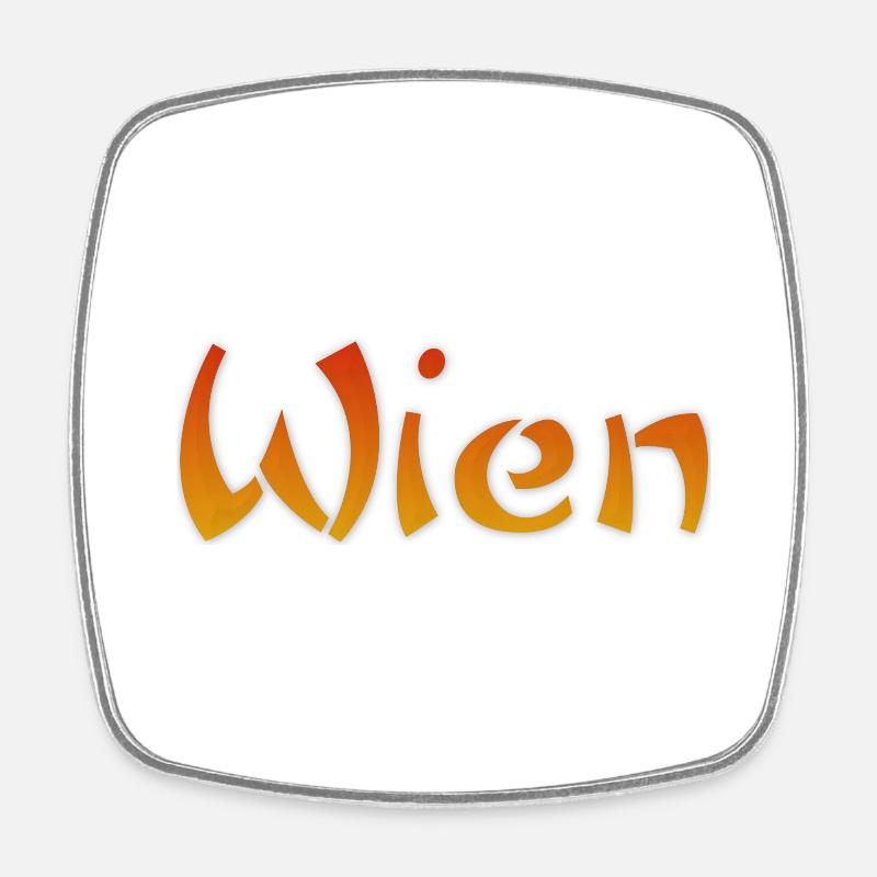 Wien Text - Viereckiger Kühlschrankmagnet - Weiß