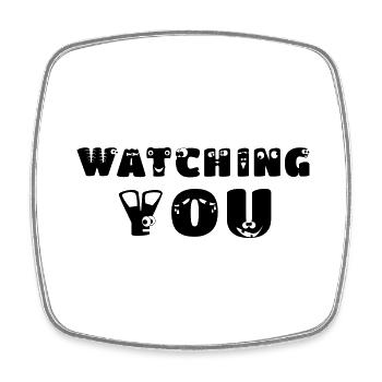 watching you - Viereckiger Kühlschrankmagnet - Weiß - Vorne