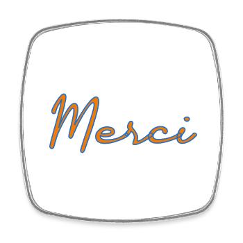 MERCI. MAÎTRESSE. MAÎTRE. MERCI MAÎTRESSE - Magnet carré - blanc - Devant