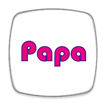 PAPA. FÊTE DES PÈRES. BONNE FÊTE PAPA. BONNE FÊTE. - Magnet carré - blanc - Devant
