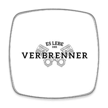 Es lebe der Verbrenner - Viereckiger Kühlschrankmagnet - Weiß - Vorne