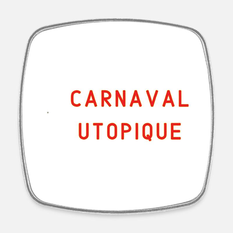 Utopian Carnival - Square fridge magnet - white
