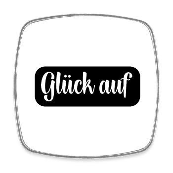 Glück auf Gruß - Viereckiger Kühlschrankmagnet - Weiß - Vorne
