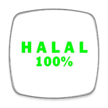 Halal - Viereckiger Kühlschrankmagnet - Weiß - Vorne