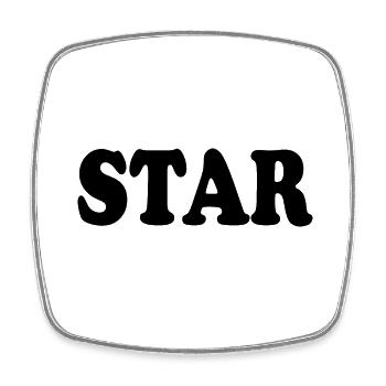 Star - Magnet carré - blanc - Devant