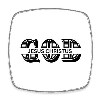 GOD - Square fridge magnet - white - Front