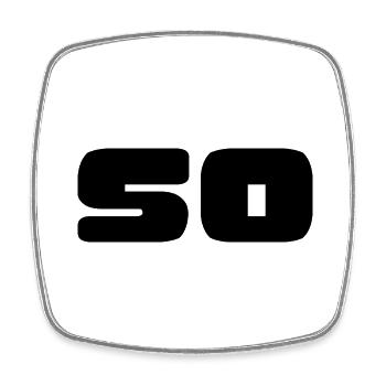 50. 50 ANS. 50e ANNIVERSAIRE. ANNIVERSAIRE 50 ANS. - Magnet carré - blanc - Devant