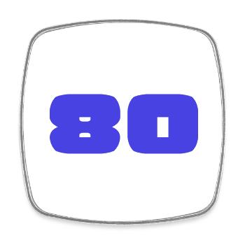 80. 80 YEARS. 80TH ANNIVERSARY. BIRTHDAY 80 YEARS. - Square fridge magnet - white - Front