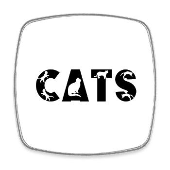 Lustige Katzen in Buchstaben - Viereckiger Kühlschrankmagnet - Weiß - Vorne