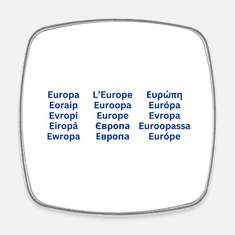 European Unity - languages - Square fridge magnet - white