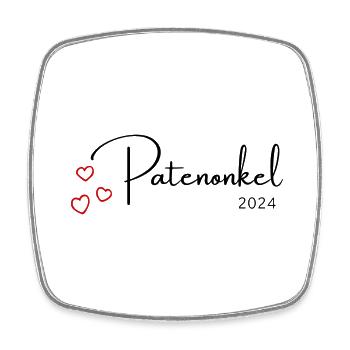 Patenonkel 2024 - Viereckiger Kühlschrankmagnet - Weiß - Vorne