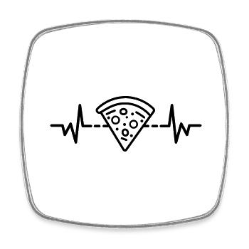 Pizza Heartbeat Pizza Herzschlag - Square fridge magnet - white - Front