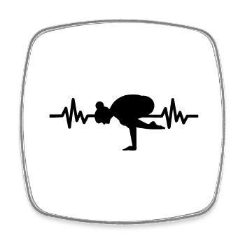 Heartbeat Gymnastique Méditation Gymnastique Yoga - Magnet carré - blanc - Devant