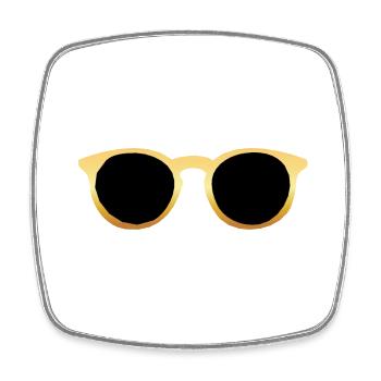 lunette de soleil or 25092 B - Magnet carré - blanc - Devant