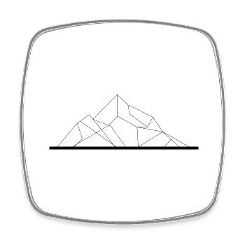 Mountain - (31) - Square fridge magnet - white - Front