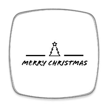 Merry Christmas logo black - Square fridge magnet - white - Front