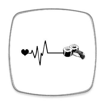 Steak Heartbeat Pulse - Square fridge magnet - white - Front