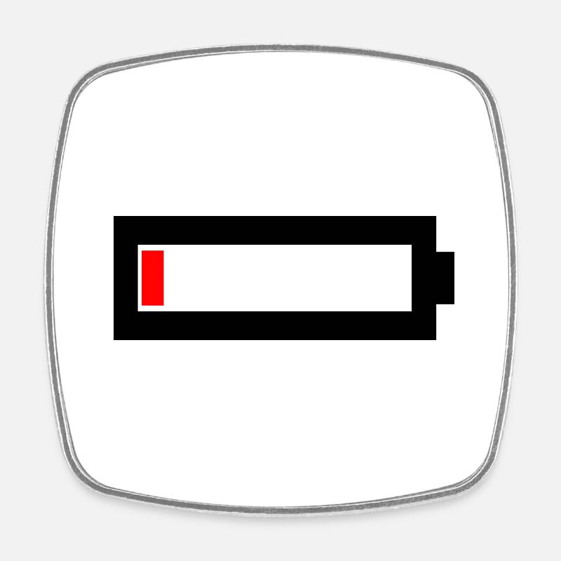 Battery empty - Square fridge magnet - white