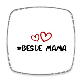 Beste Mama Herz Liebe - Viereckiger Kühlschrankmagnet - Weiß - Vorne