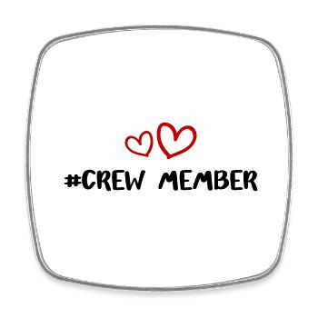 Crew Mitglied Herz Liebe - Viereckiger Kühlschrankmagnet - Weiß - Vorne