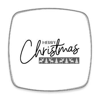 Frohe Weihnachten - Viereckiger Kühlschrankmagnet - Weiß - Vorne