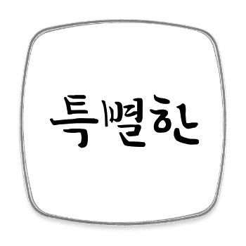 besonders , außergewöhnlich - koreanisch - Viereckiger Kühlschrankmagnet - Weiß - Vorne