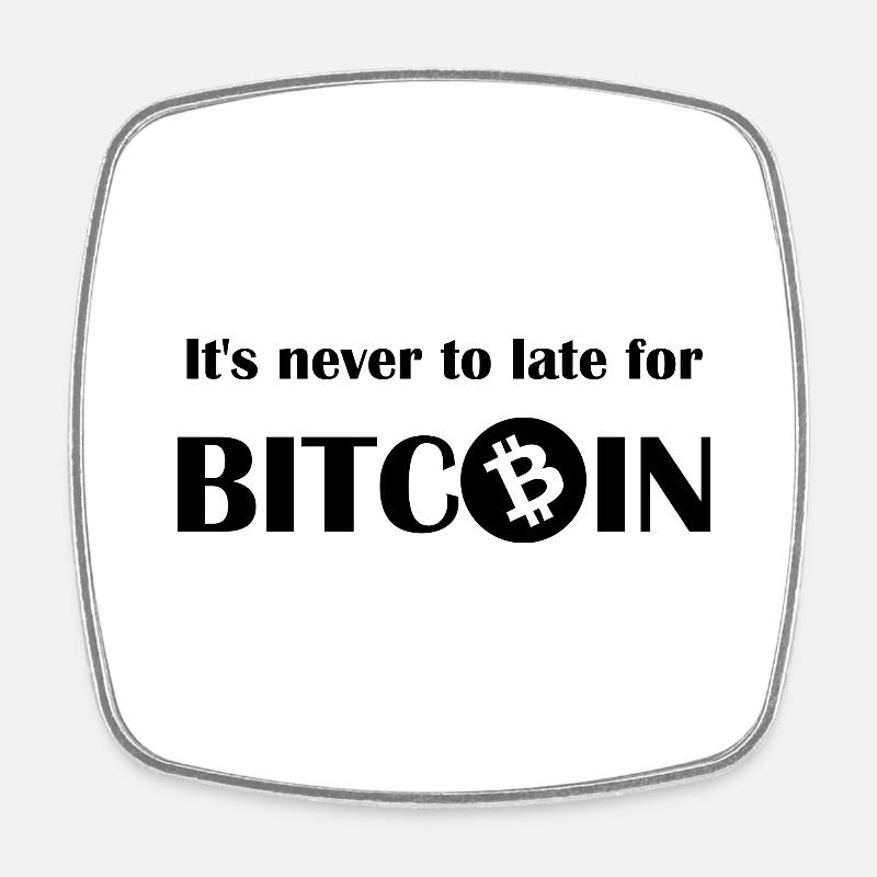 The future is Bitcoin - Square fridge magnet - white