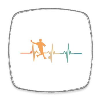 Football Heartbeat - Square fridge magnet - white - Front