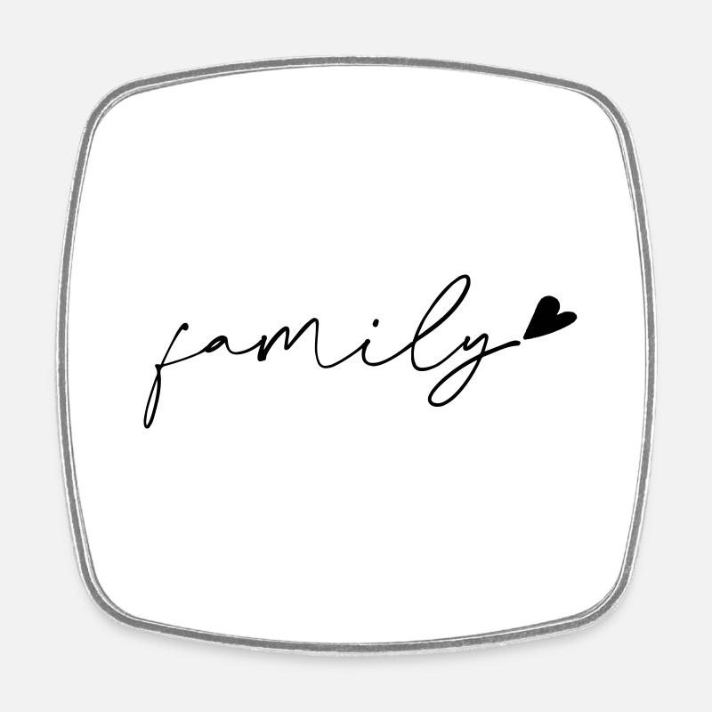 Family - Square fridge magnet - white