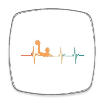 Heartbeat Wasserball - Viereckiger Kühlschrankmagnet - Weiß - Vorne
