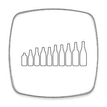 Bierflaschen - Viereckiger Kühlschrankmagnet - Weiß - Vorne