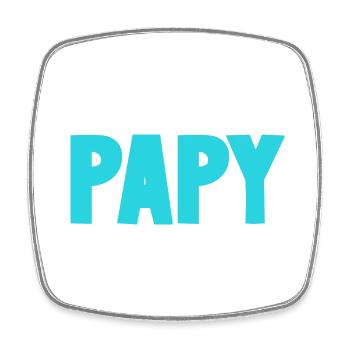 PAPY. FÊTE DES PÈRES. BONNE FÊTE PAPY. JE T'AIME. - Magnet carré - blanc - Devant