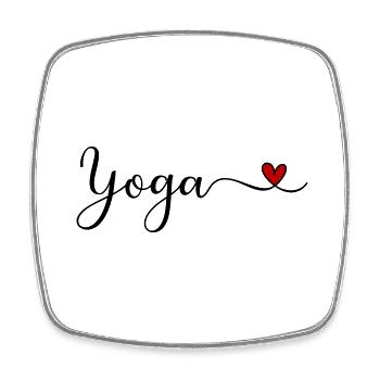 Yoga - Viereckiger Kühlschrankmagnet - Weiß - Vorne