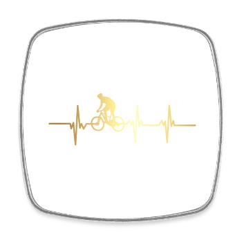 Heartbeat Bike - Square fridge magnet - white - Front