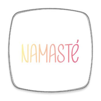 Yoga Shirt Namaste / Verlauf pink gelb - Viereckiger Kühlschrankmagnet - Weiß - Vorne