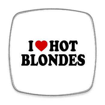 I love hot blondes - Viereckiger Kühlschrankmagnet - Weiß - Vorne