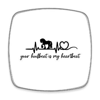 your hoofbeat is my heartbeat Tinker Friese - Viereckiger Kühlschrankmagnet - Weiß - Vorne