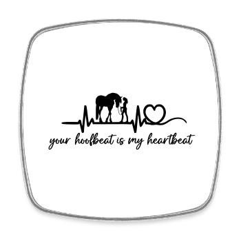 your hoofbeat is my heartbeat Trust - Viereckiger Kühlschrankmagnet - Weiß - Vorne
