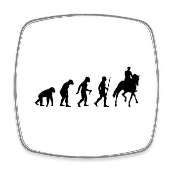 Cavalier de dressage Evolution - Magnet carré - blanc - Devant
