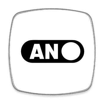 An Modus Handy Symbol Knopf anschalten - Viereckiger Kühlschrankmagnet - Weiß - Vorne