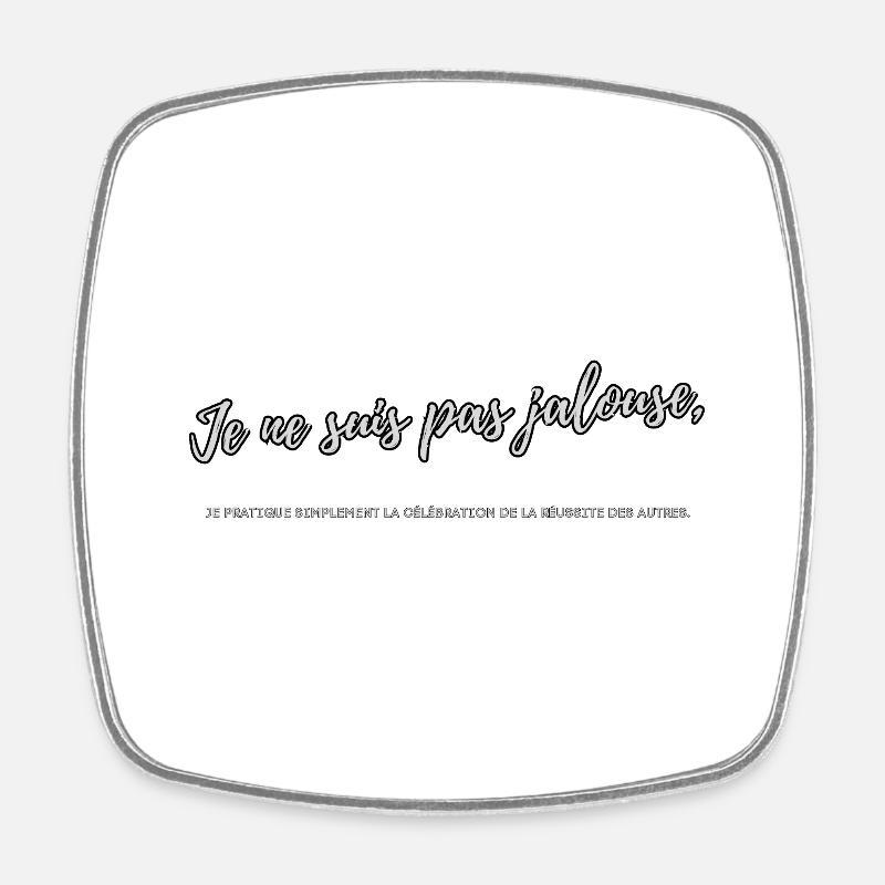 Jealous - Square fridge magnet - white