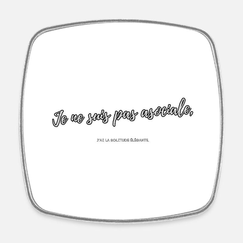 Asocial - Square fridge magnet - white