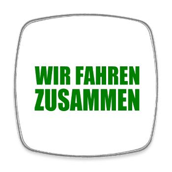 wir fahren zusammen - Viereckiger Kühlschrankmagnet - Weiß - Vorne