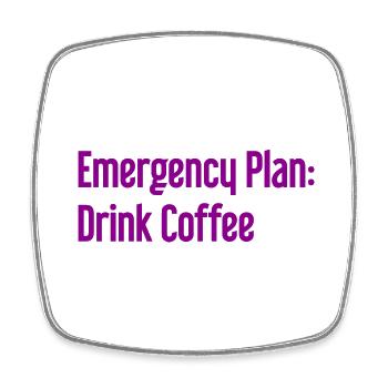 Kaffee-Notfallplan - Viereckiger Kühlschrankmagnet - Weiß - Vorne